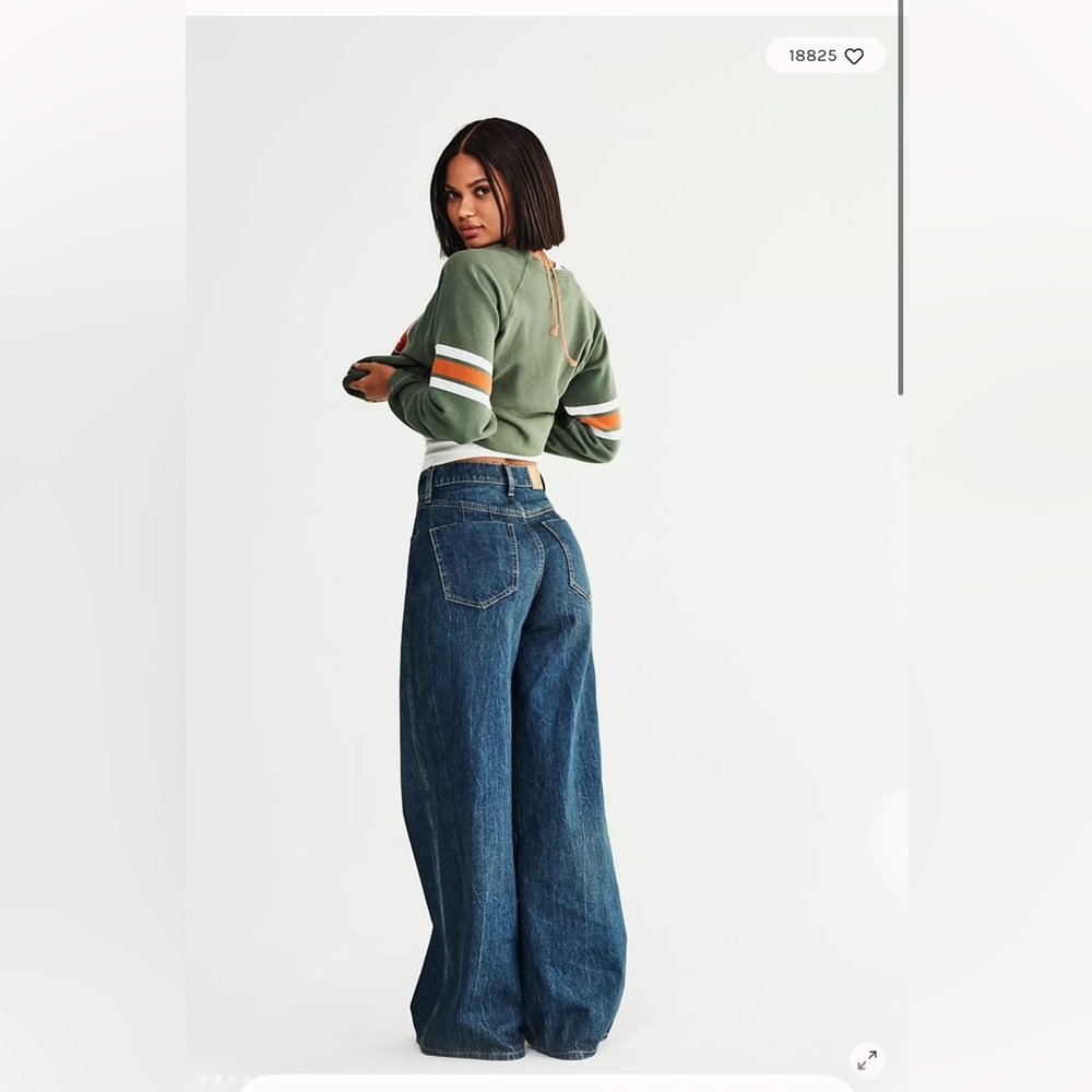 We The Free People CRVY Gia Wide-Leg High Rise Baggy Jeans 24
